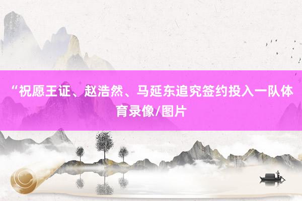 “祝愿王证、赵浩然、马延东追究签约投入一队体育录像/图片