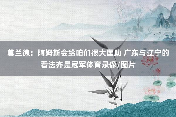 莫兰德：阿姆斯会给咱们很大匡助 广东与辽宁的看法齐是冠军体育录像/图片