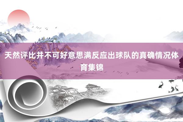 天然评比并不可好意思满反应出球队的真确情况体育集锦