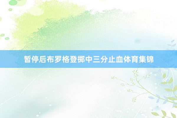暂停后布罗格登掷中三分止血体育集锦