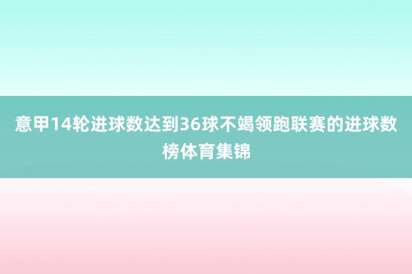意甲14轮进球数达到36球不竭领跑联赛的进球数榜体育集锦