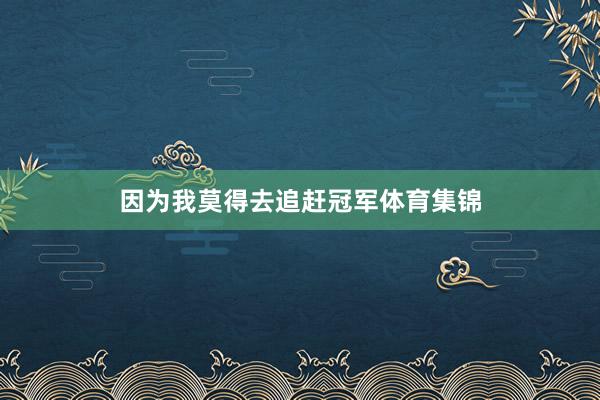因为我莫得去追赶冠军体育集锦
