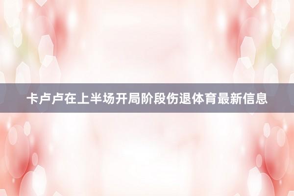 卡卢卢在上半场开局阶段伤退体育最新信息