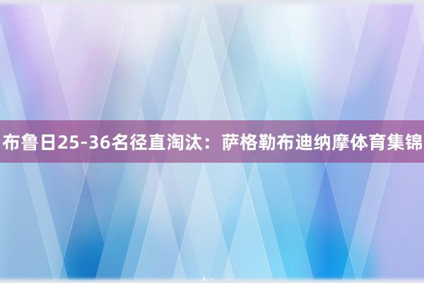 布鲁日25-36名径直淘汰：萨格勒布迪纳摩体育集锦