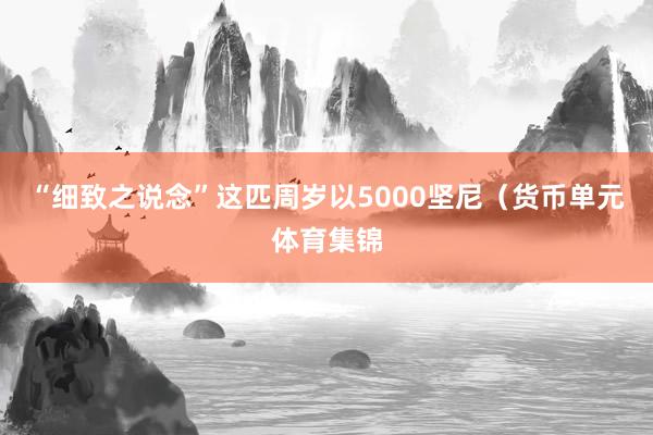 “细致之说念”这匹周岁以5000坚尼(货币单元体育集锦