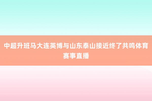 中超升班马大连英博与山东泰山接近终了共鸣体育赛事直播