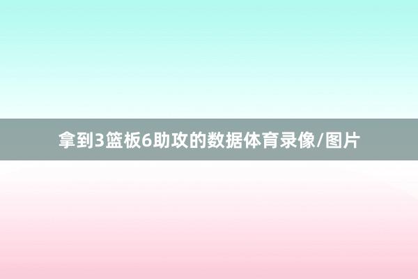 拿到3篮板6助攻的数据体育录像/图片