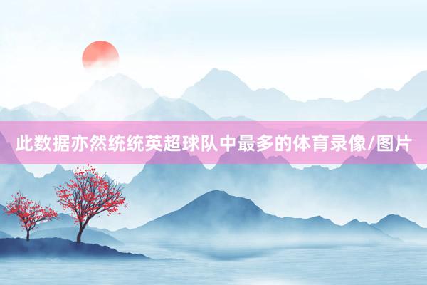 此数据亦然统统英超球队中最多的体育录像/图片