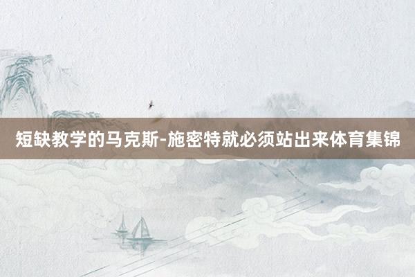 短缺教学的马克斯-施密特就必须站出来体育集锦