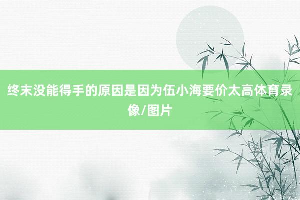 终末没能得手的原因是因为伍小海要价太高体育录像/图片