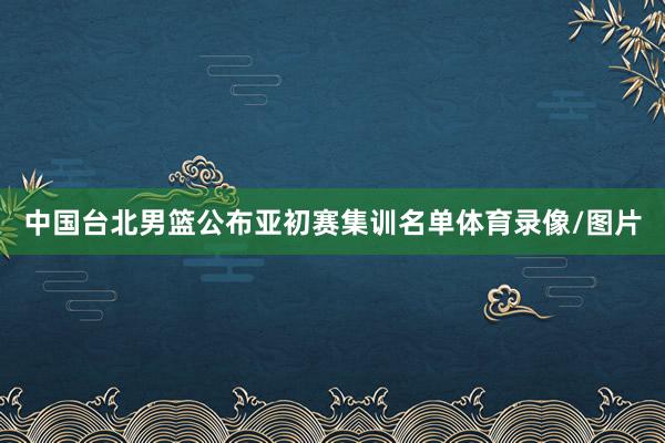 中国台北男篮公布亚初赛集训名单体育录像/图片