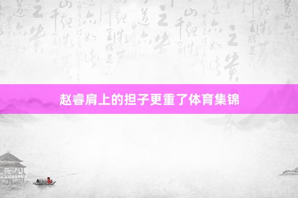 赵睿肩上的担子更重了体育集锦