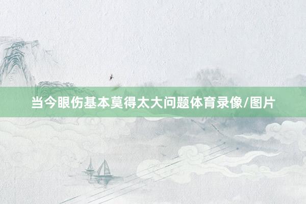 当今眼伤基本莫得太大问题体育录像/图片