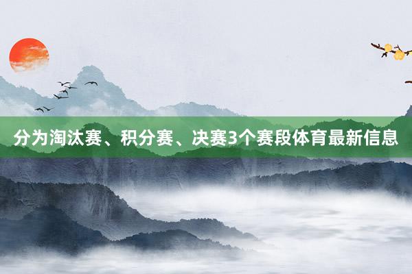 分为淘汰赛、积分赛、决赛3个赛段体育最新信息