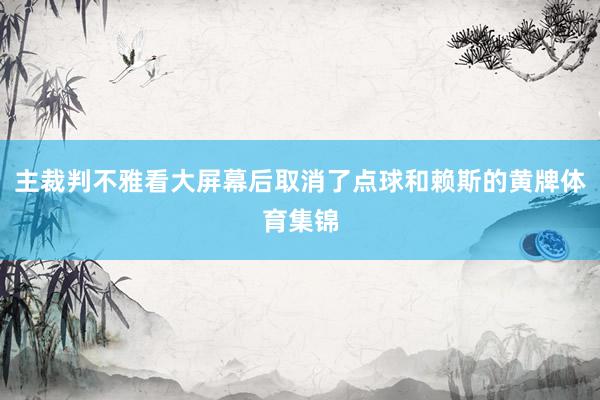 主裁判不雅看大屏幕后取消了点球和赖斯的黄牌体育集锦