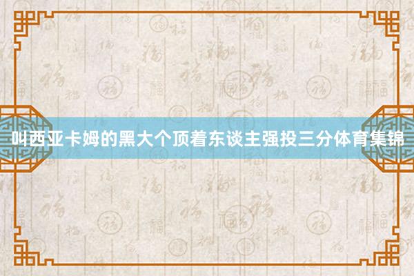 叫西亚卡姆的黑大个顶着东谈主强投三分体育集锦