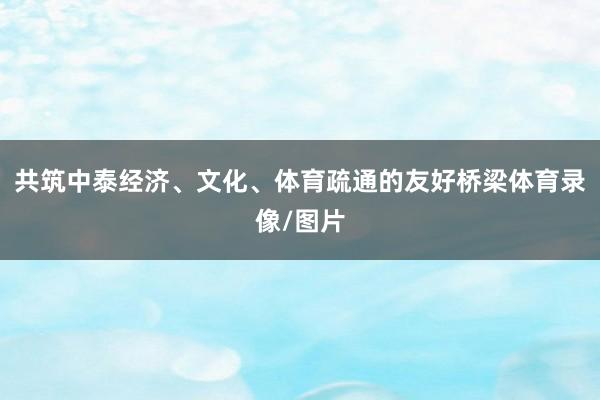 共筑中泰经济、文化、体育疏通的友好桥梁体育录像/图片