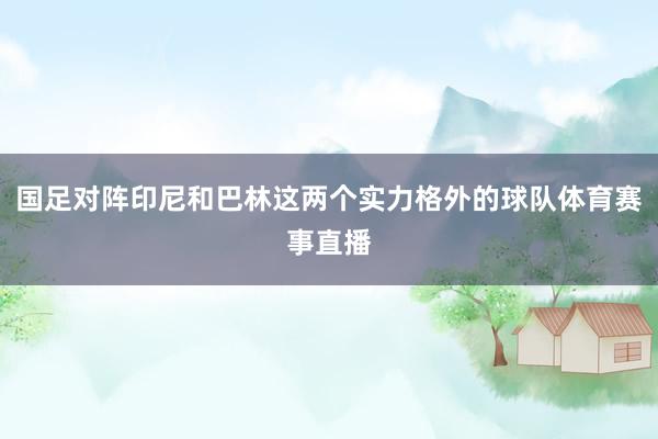 国足对阵印尼和巴林这两个实力格外的球队体育赛事直播