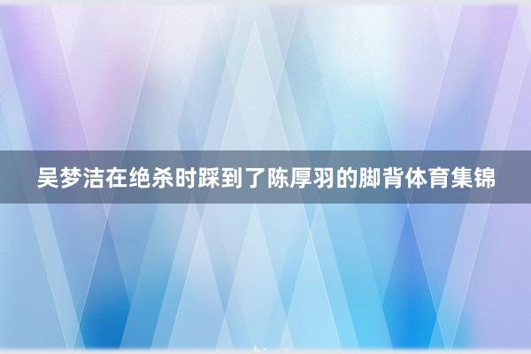 吴梦洁在绝杀时踩到了陈厚羽的脚背体育集锦