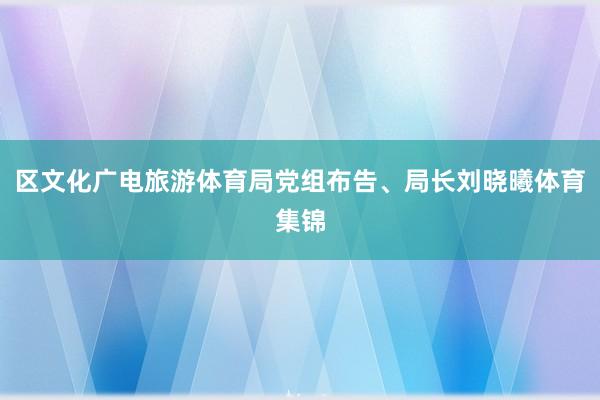 区文化广电旅游体育局党组布告、局长刘晓曦体育集锦