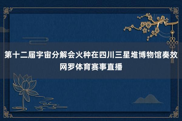 第十二届宇宙分解会火种在四川三星堆博物馆奏效网罗体育赛事直播